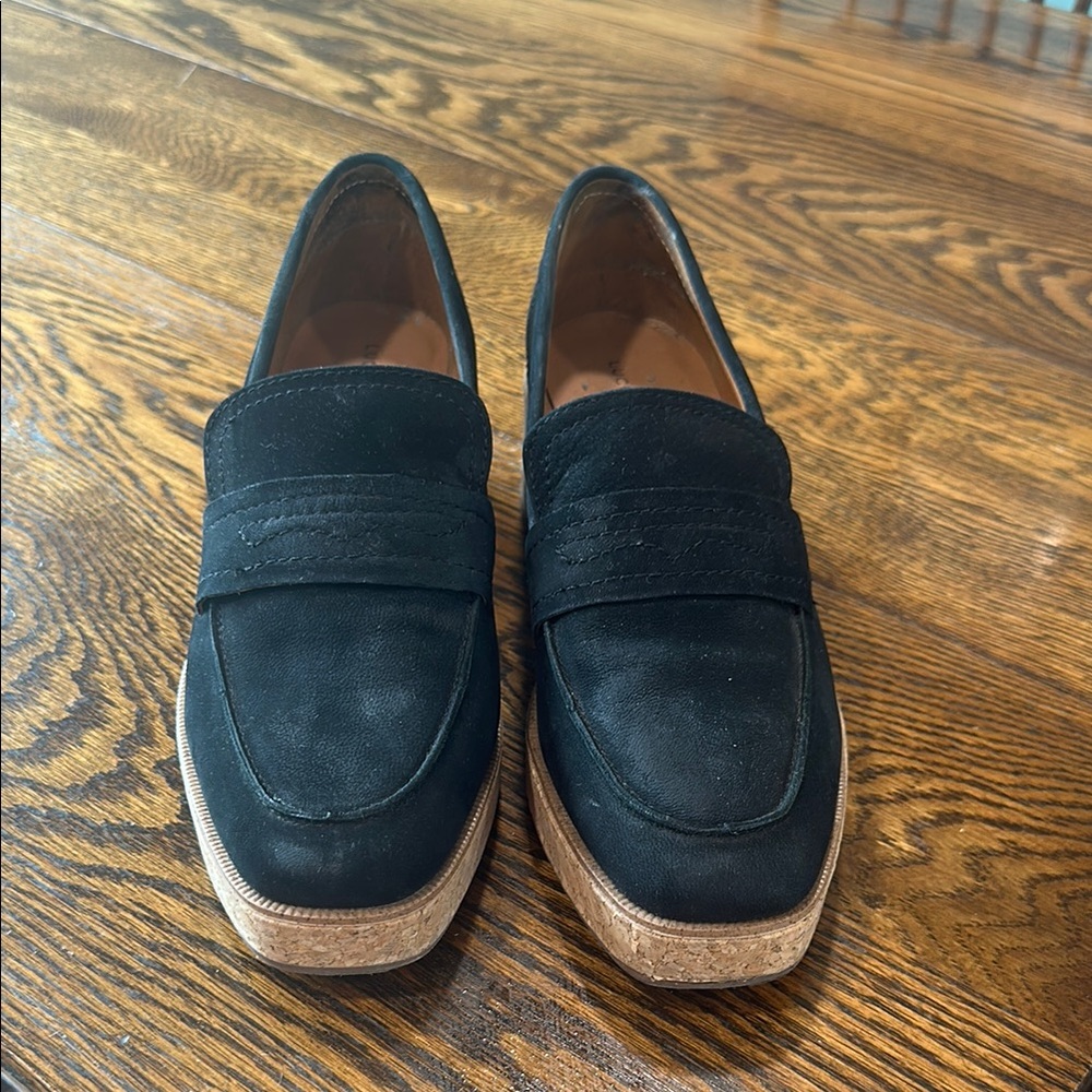 Lucky Brand Black Loafers with Modern Platform Sole